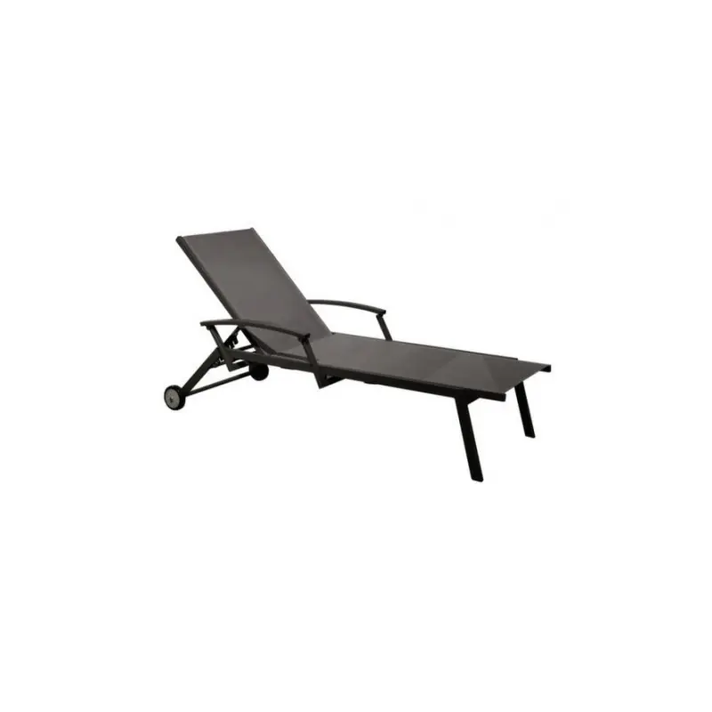 Jusqu&rsquo;à Épuisement Des Stocks Transat Florence Accoudo Graphite/Gris – Confort Élégant pour Votre Terrasse