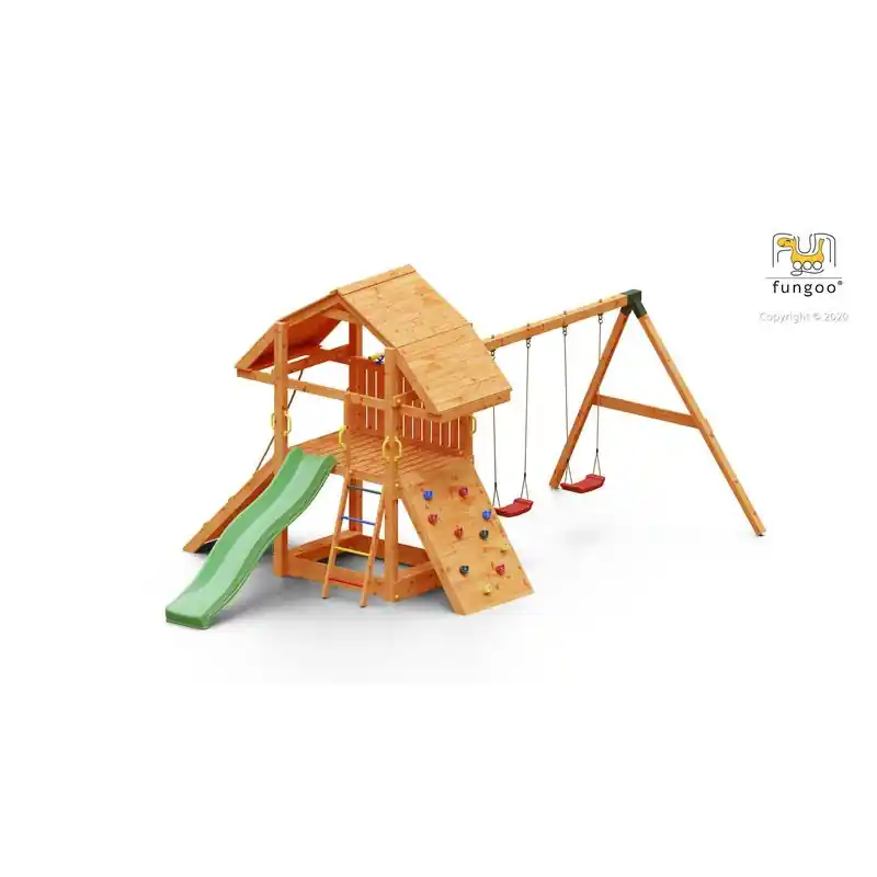 Offre Limitée PORTIQUE BUFFALO Balançoire Double toboggan