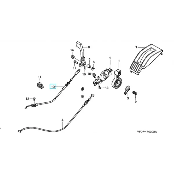 Cable sélection vitesses tondeuse HONDA 54630VF0E51 Populaire