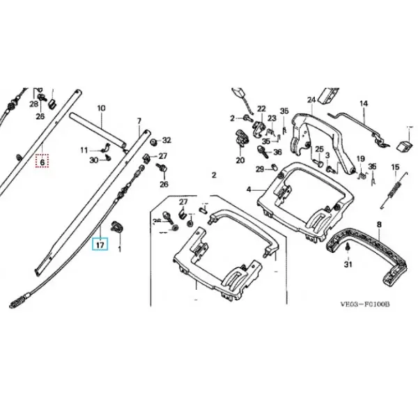 Paiement Sécurisé Cable vitesses tondeuse HONDA 54510VE0C51