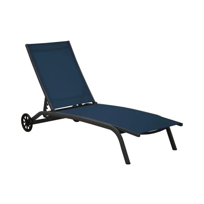 Prix Choc Transat Celio Empilable Aluminium avec Roues – Gris et Bleu – Confort et Praticité