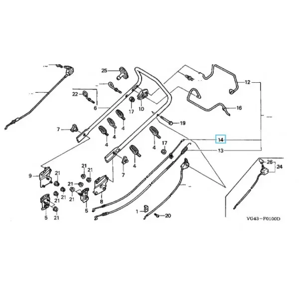 Cable arret moteur tondeuse HRG536 HONDA 54530-VG4-J50 Paiement Sécurisé