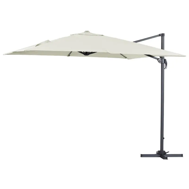 Promotion Parasol Déporté 3x3 Ecru - Ombre et Protection Solide pour Terrasse et Jardin