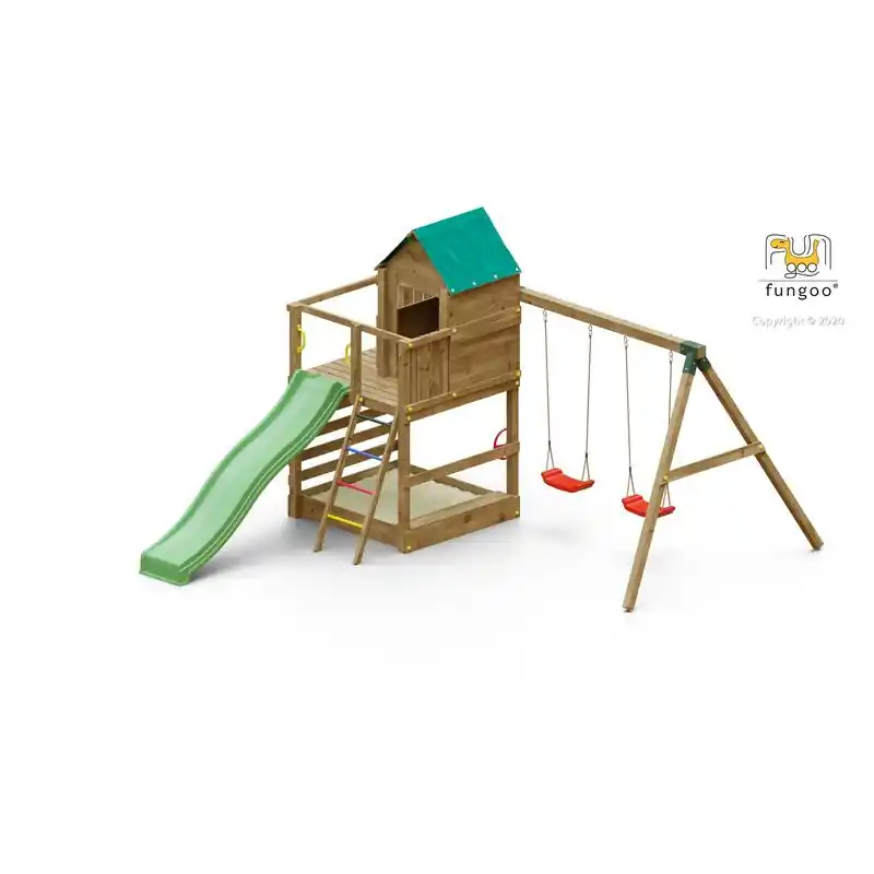 PORTIQUE JARCAS Balançoire Double toboggan Seulement Aujourd'hui
