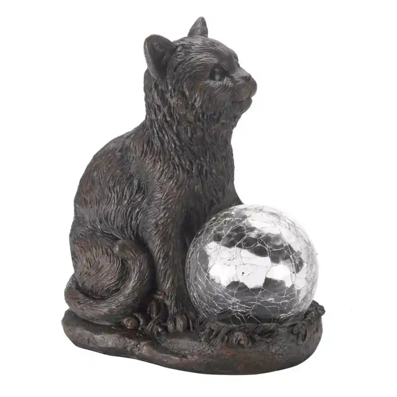 Chat et globe solaire Prix Promo