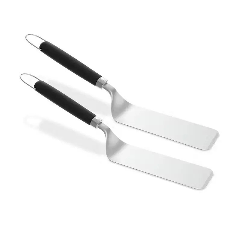 Livraison Express Lot de 2 spatules en acier inoxydable pour plancha et barbecue – ustensiles pratiques weber