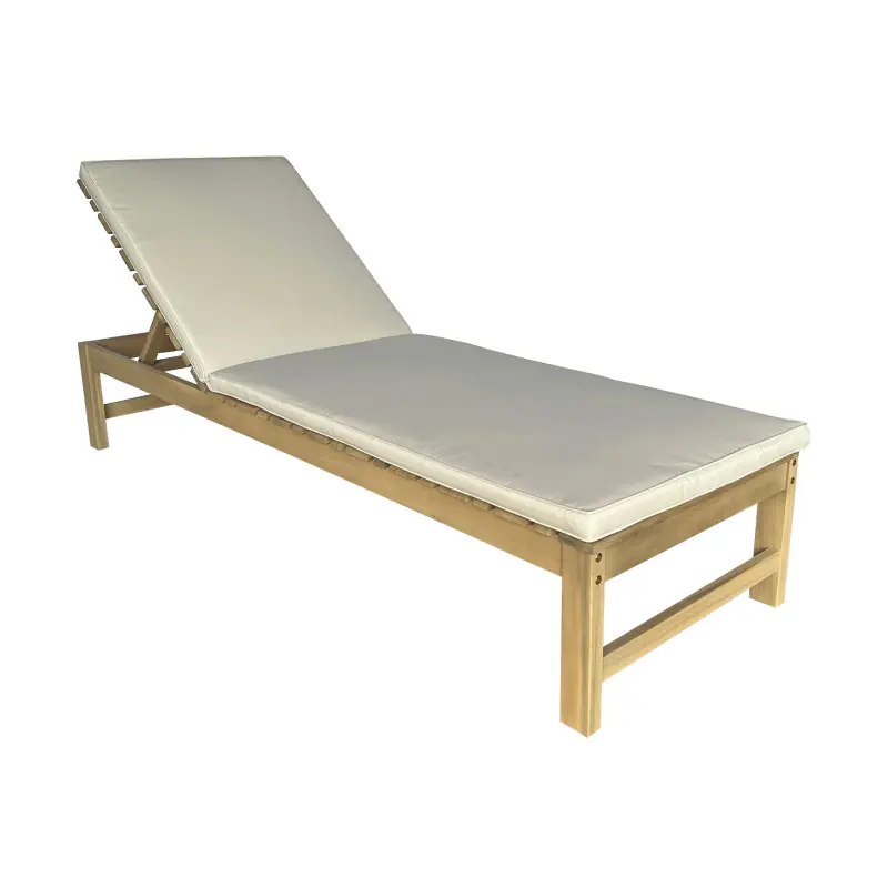 Promotion Saisonnière Transat de jardin en acacia Balito avec coussin - Décoration extérieure élégante pour maison et jardin