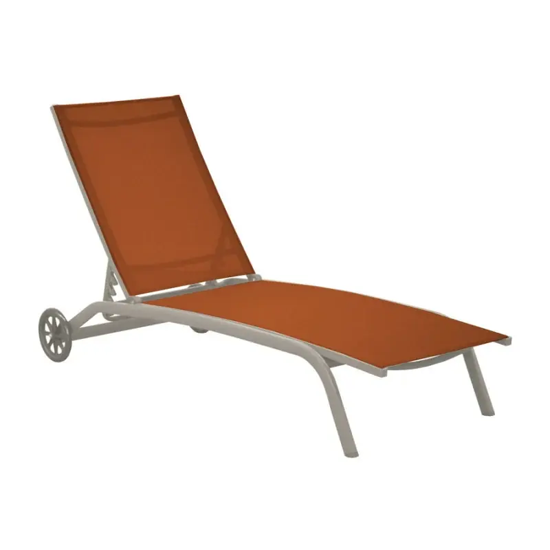 Transat Celio en aluminium crème et sienne avec roues – Décoration extérieure élégante Expédition Rapide