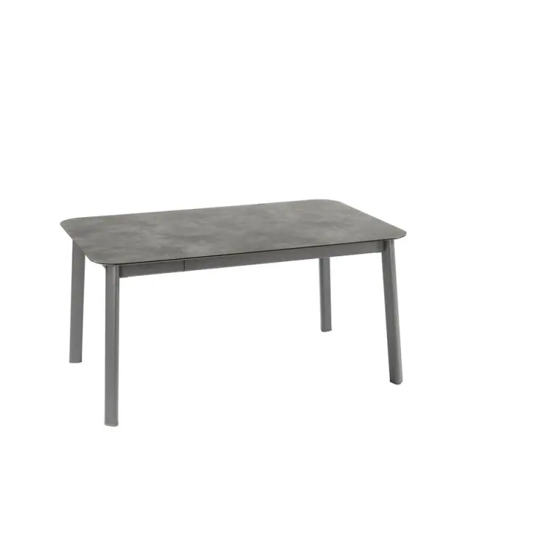 Authentique Table Oron 150/190 cm HPL Top Fusain/Titane – Design Élégant et Durable