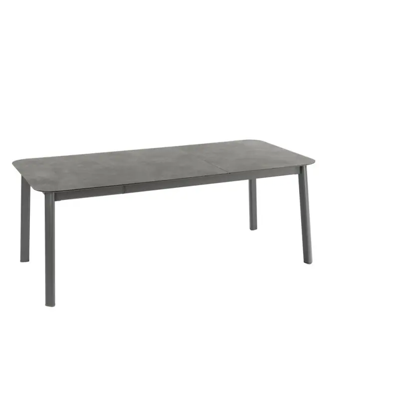 Nouvelle Collection Table Extensible Oron 200 en HPL – Plateau Fusain/Titane – Design Moderne et Élégant