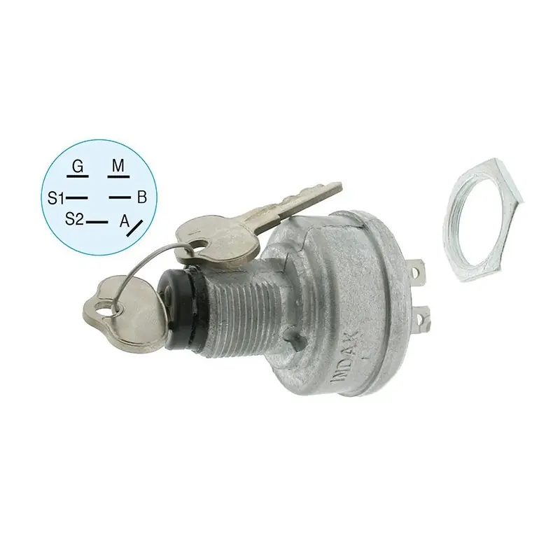 Contacteur à clé 3 positions, 6 bornes pour JOHN DEERE modèles F910 et F930. Prix Réduit