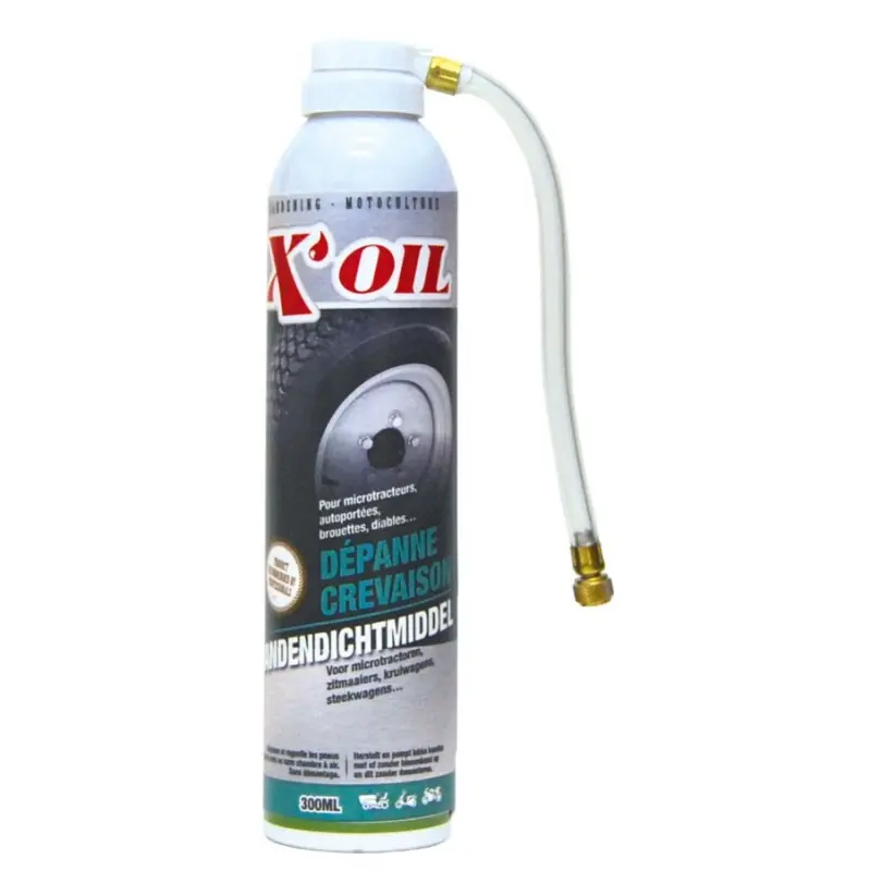 Vente Directe Aérosol X‘OIL anti-crevaison, bombe de 300ml.