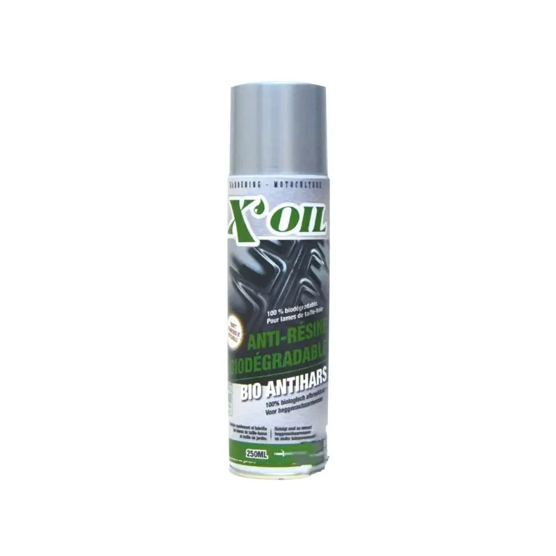 Meilleur Choix Aérosol X‘OIL anti-résine biodégradable pour Lames de taille-haie, sécateurs, bombe de 200ml.