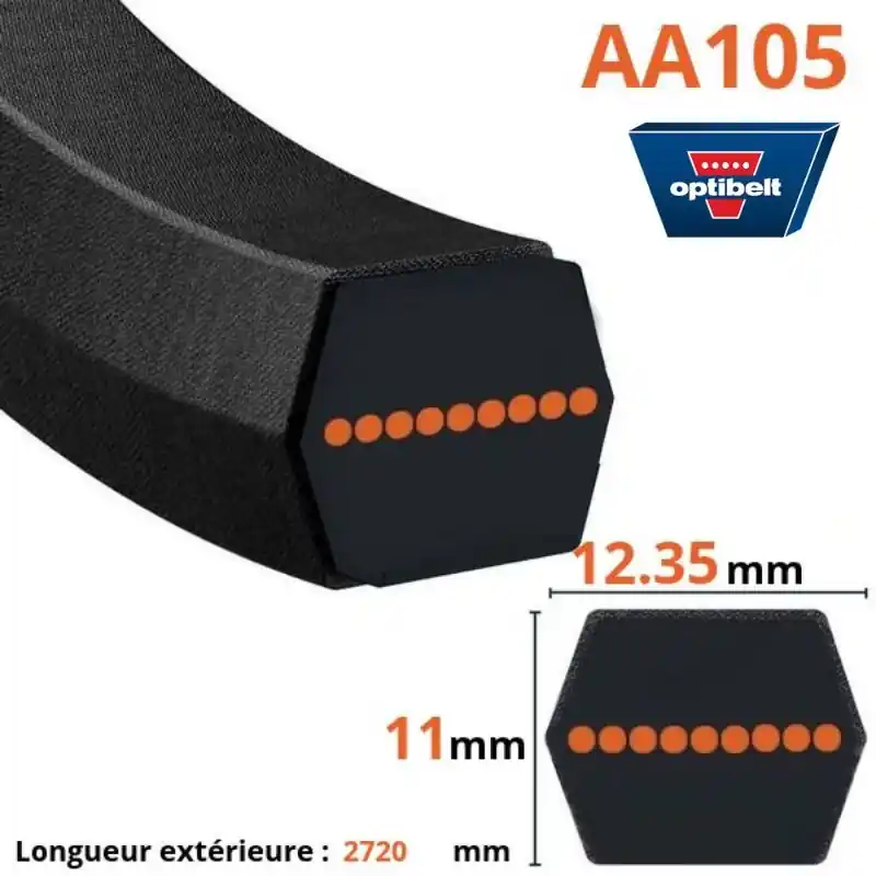 Courroie lame tracteur tondeuse AA105 – Optibelt LG2000996 Réduction