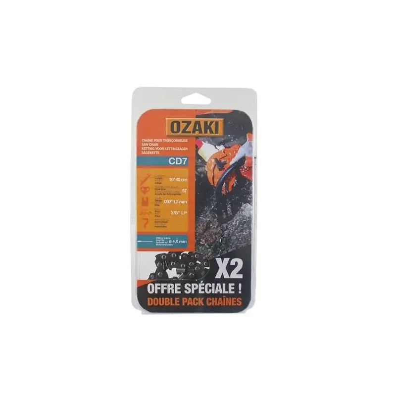 Lot de deux chaînes de tronçonneuse semi carrée 3/8&Prime;LP 050 (1,3mm) 57 entraîneurs Acheter En Ligne