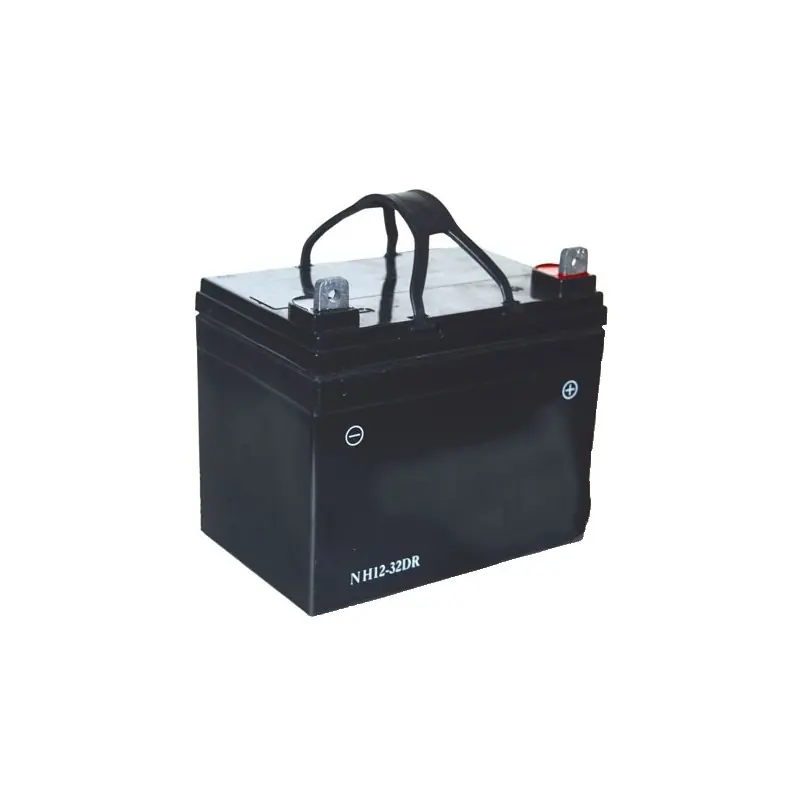Promotion Saisonnière Batterie gel/agm 100% étanche 12V, 32A pour tondeuse autoportée. L 195, l 130, h 180, + à droite.