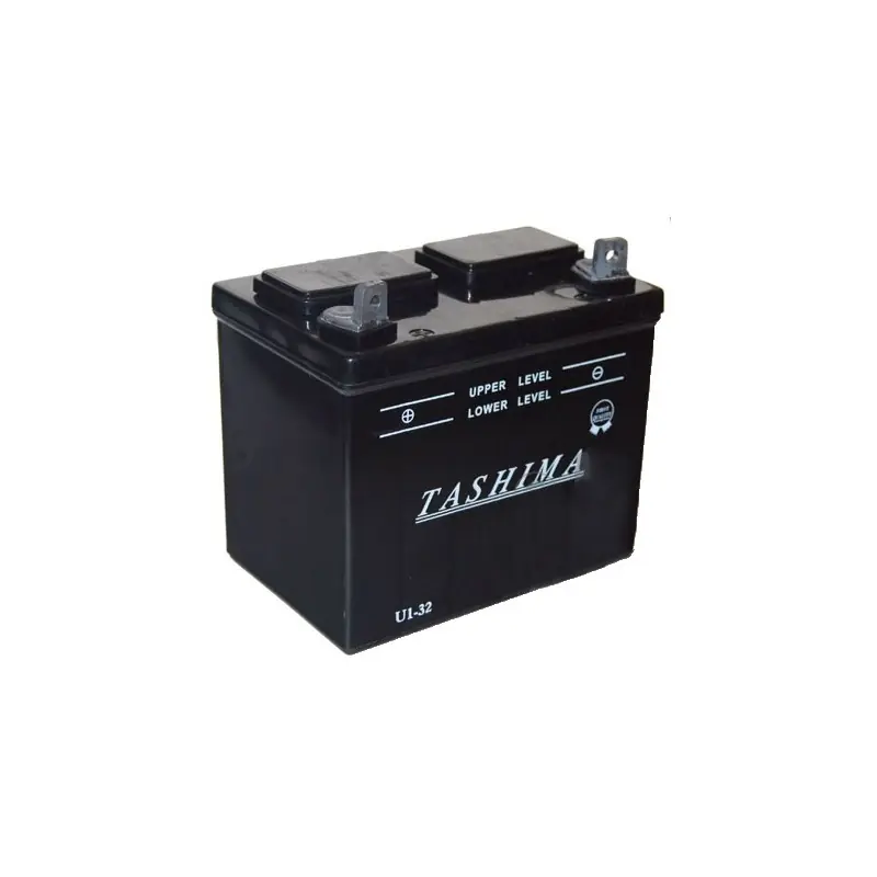 Batterie pour tondeuse autoportée 12V, 32A. L 196, l 131, H 184mm, + à gauche. (livrée sans acide). Vente Directe