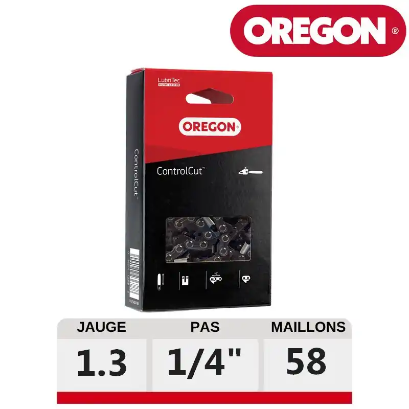 Marque Chaine tronçonneuse Oregon 58 dents 1/4 1.3 mm 25AP058E ControlCut