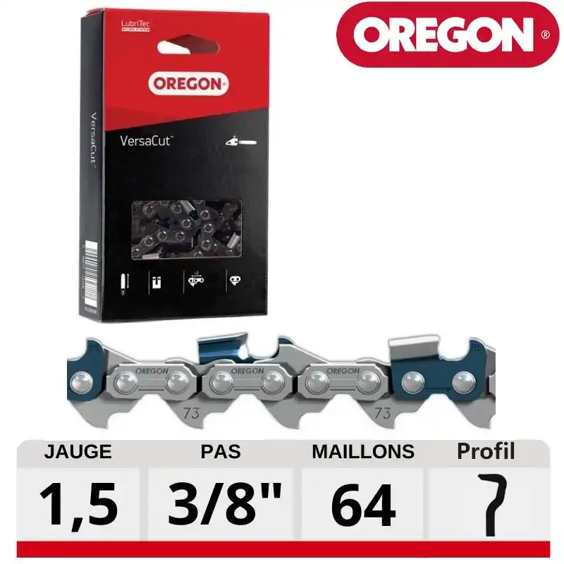 Chaine tronçonneuse 64 dents 3/8 050 VersaCut Oregon 73DPX064E Seulement Aujourd&rsquo;hui