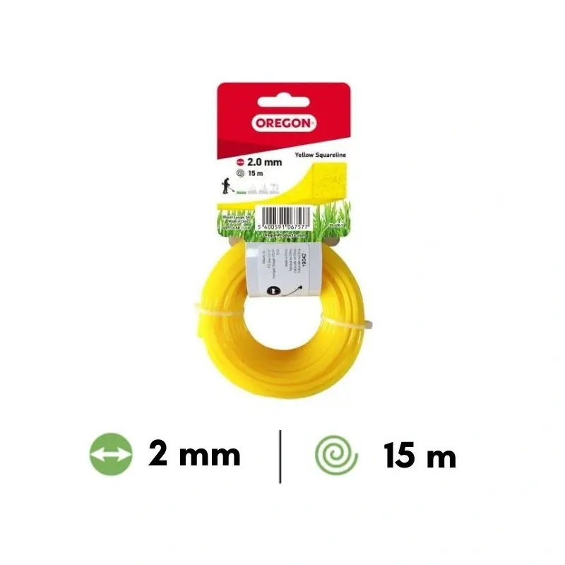 Fil nylon carré Oregon débroussailleuse 2 mm x 15m Offre Spéciale