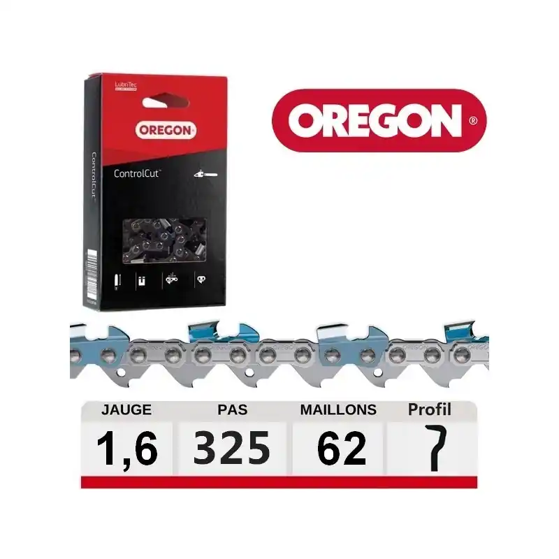 Top Vente Chaine tronçonneuse Oregon 22BPX062E ControlCut .325 063 62 dents