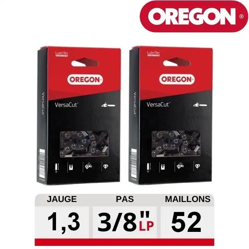 Meilleur Prix Pack 2 Chaines tronçonneuse Oregon Versacut 50 dents 91VXL052E