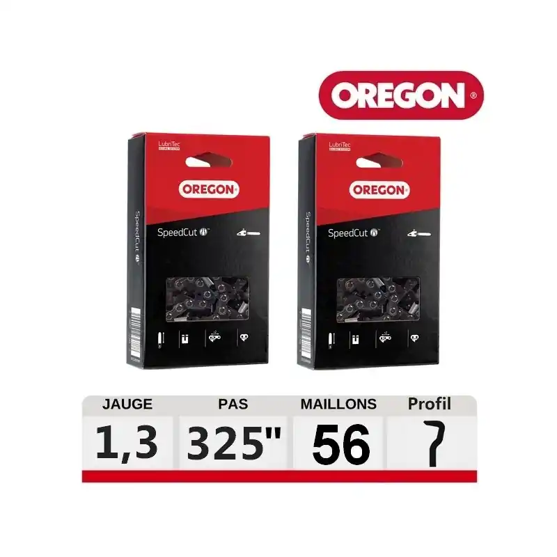 Meilleur Choix Kit 2 chaines tronçonneuse Oregon SpeedCut 56 dents 95TXL056E