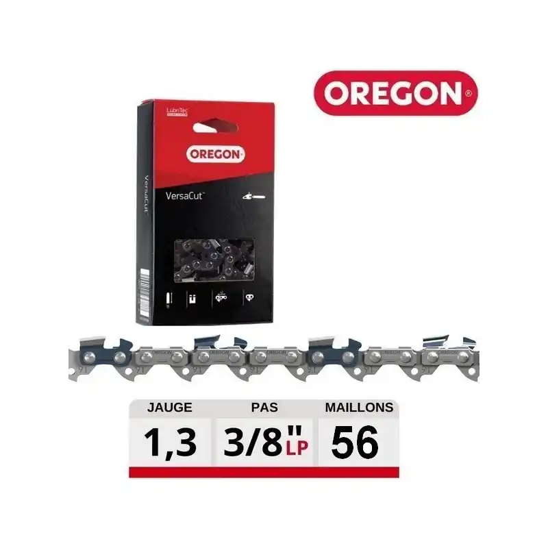 Paiement Sécurisé Chaine tronçonneuse Oregon 91VXL056E VersaCut 3/8LP 050 56 dents