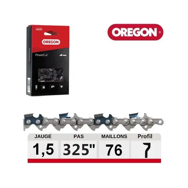 Chaine tronçonneuse carrée PowerCut 76 dents Oregon 21LPX076E Prix Promo