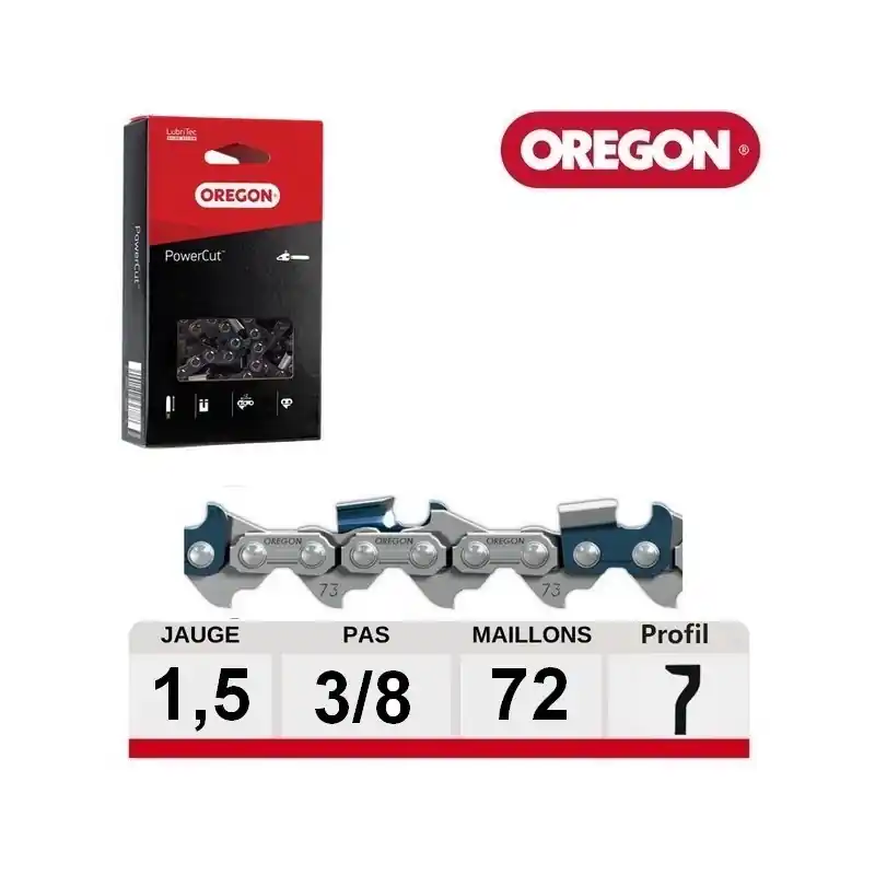 Livraison Express Chaine tronçonneuse carrée PowerCut 72 dents Oregon 73LPX072E