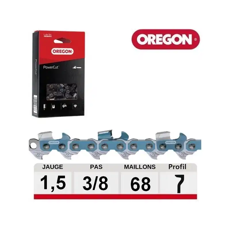 Chaine tronçonneuse Oregon carrée PowerCut 3/8 058 68 dents Promotion Saisonnière