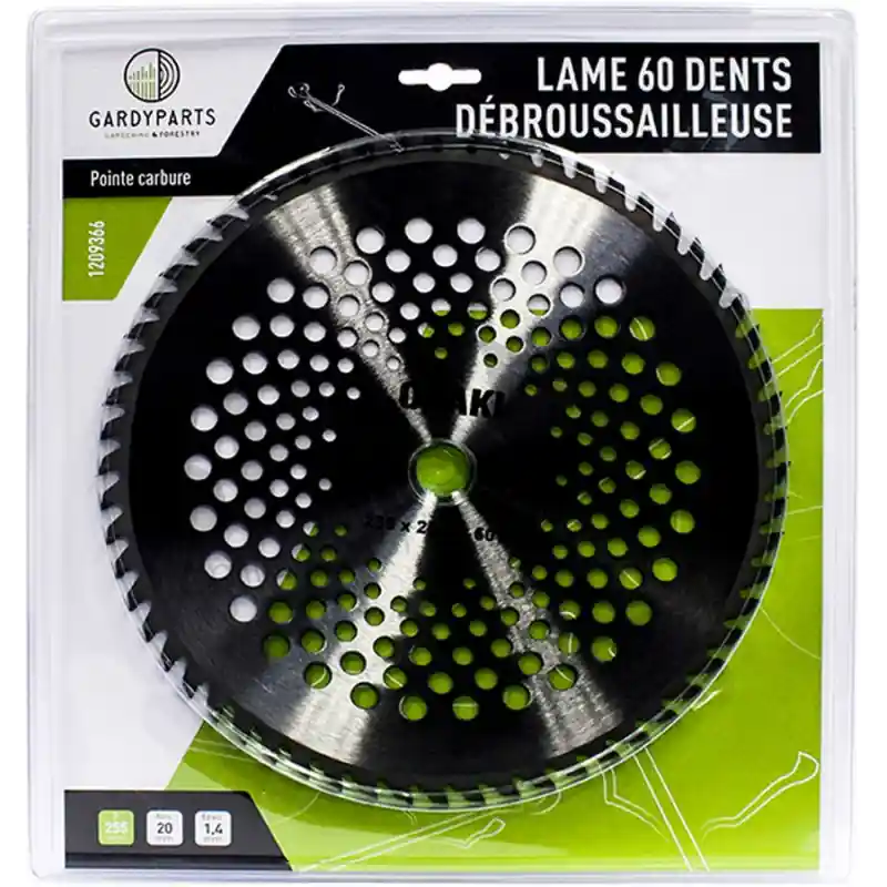 Dernière Chance Lame 60 dents à pointe carbure 255×1.4mm alésage 20mm pour débroussailleuse.