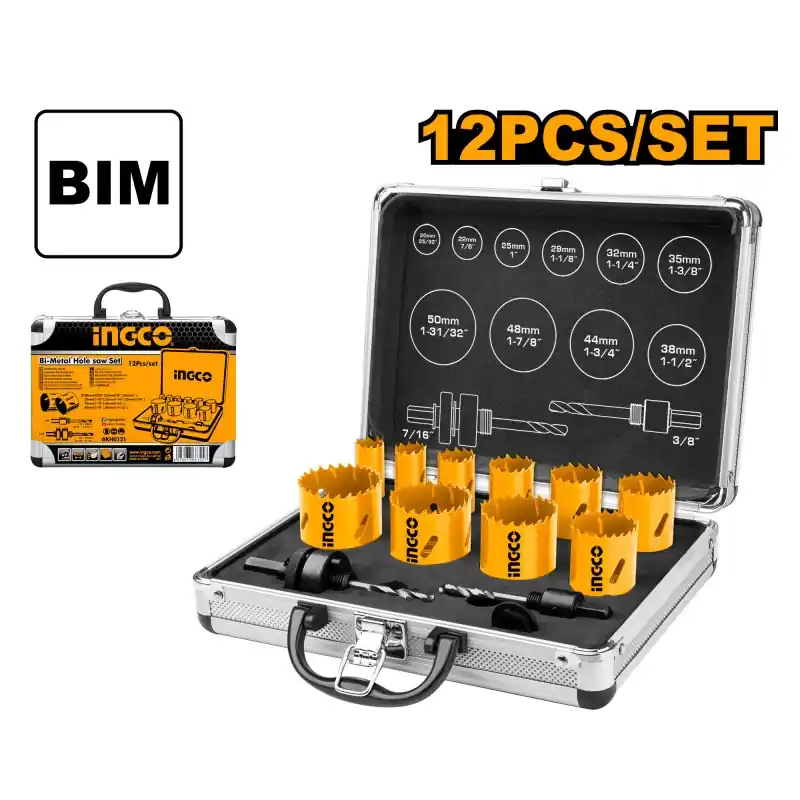 Promotion COFFRET DE TRÉPANS BI-MÉTAUX X12 – INGCO