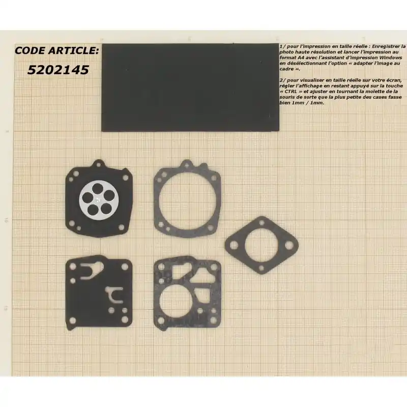 Top Vente Kit membranes carburateur adaptable pour TILLOTSON.