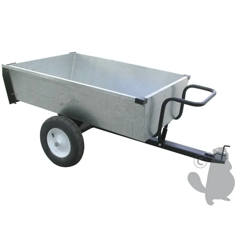 Remorque avec benne basculante en acier galvanisé 106x84x30cm, 320kg. Vente Directe