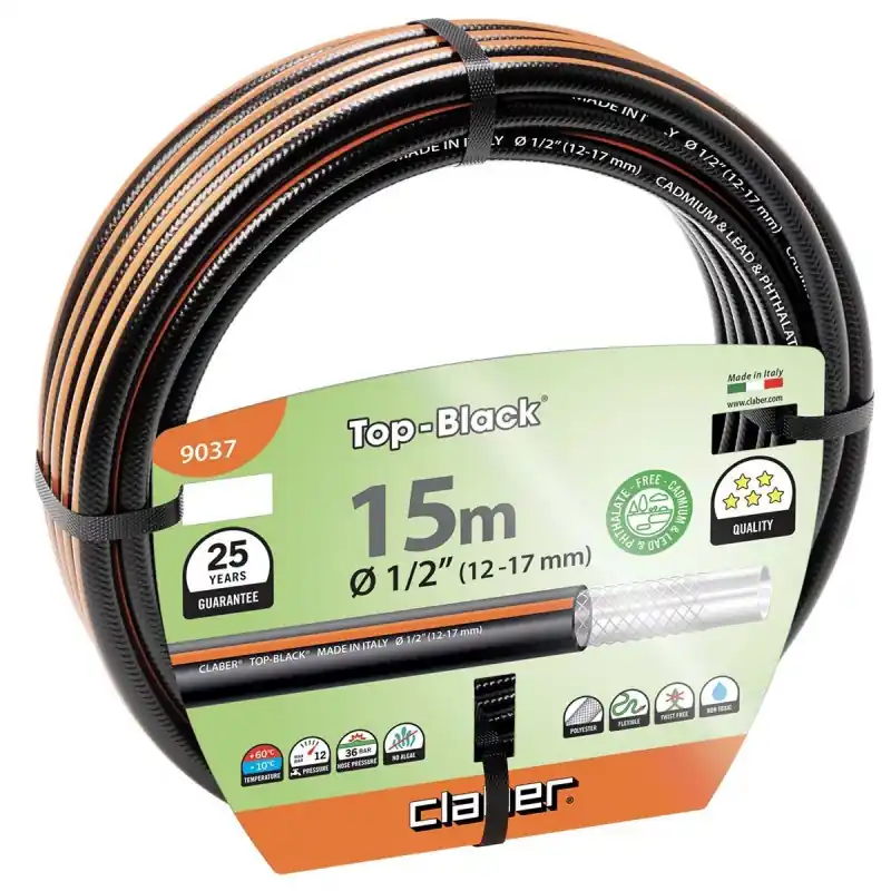 TUYAU TOP BLACK Ø12.5 15M – CLABER Prix Bas