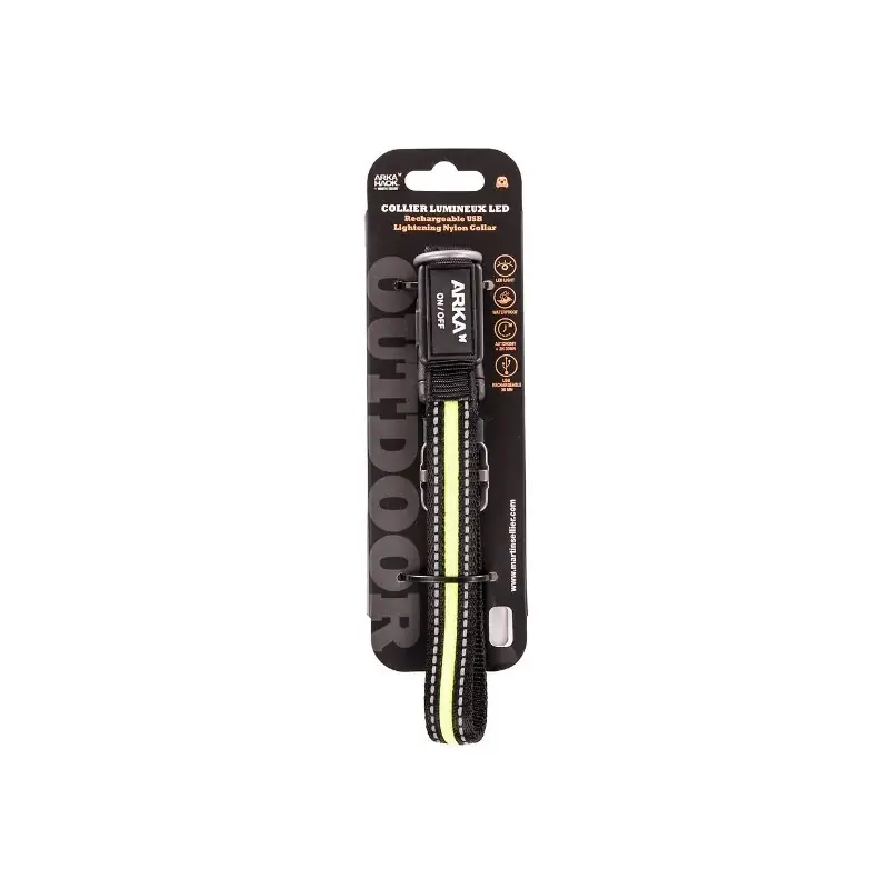 Vente Directe COLLIER LUMINEUX JAUNE 1.9X35-40CM USB NYLON