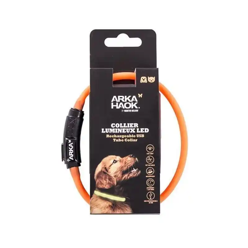 COLLIER TUBE LED ORANGE 0.7X35CM Quantité Limitée