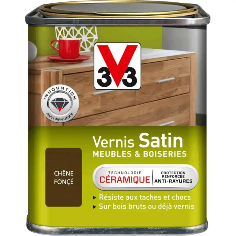 VERNIS SATIN CHÊNE FONCÉ 0.25L – V33 Acheter En Ligne