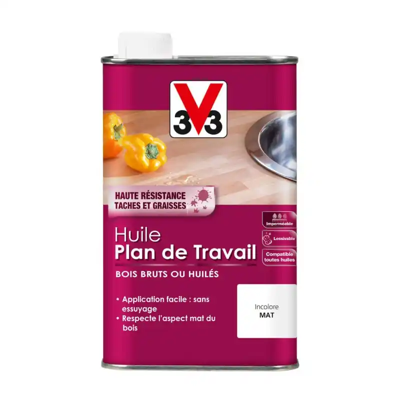 Prix Bas HUILE PLAN DE TRAVAIL INCOLORE MAT 0.5L – V33