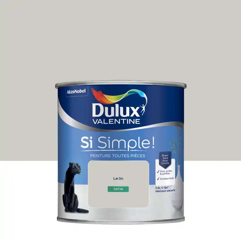 PEINTURE SATIN LIN 0.5L – DULUX VALENTINE Nouvelle Collection