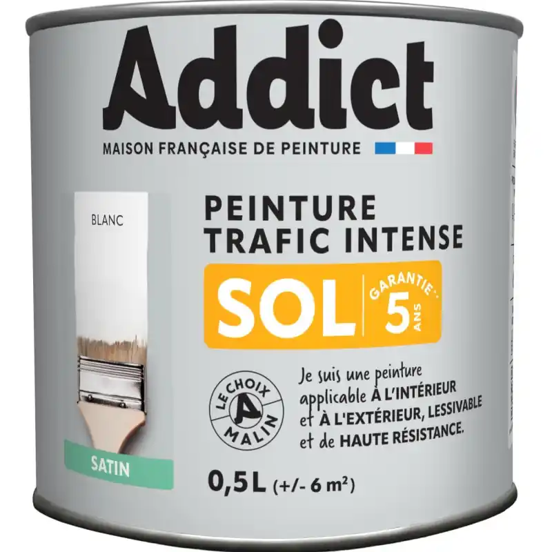 PEINTURE ADDICT SOL 0.5L BLANC Nouvelle Collection