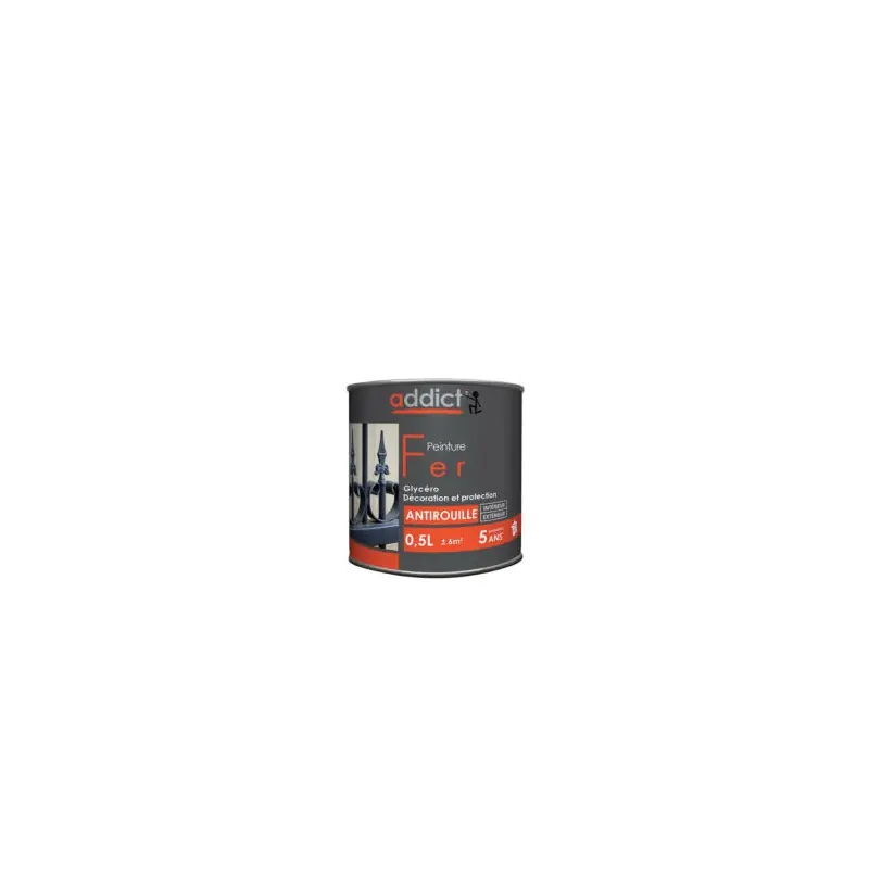 PEINTURE FER ADDICT ROUGE VIF 0.5L Usine Directe