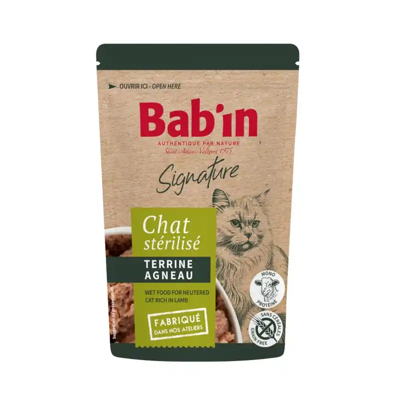 Commander Vite TERRINE CHAT ADULTE AGNEAU 80G – BAB‘IN