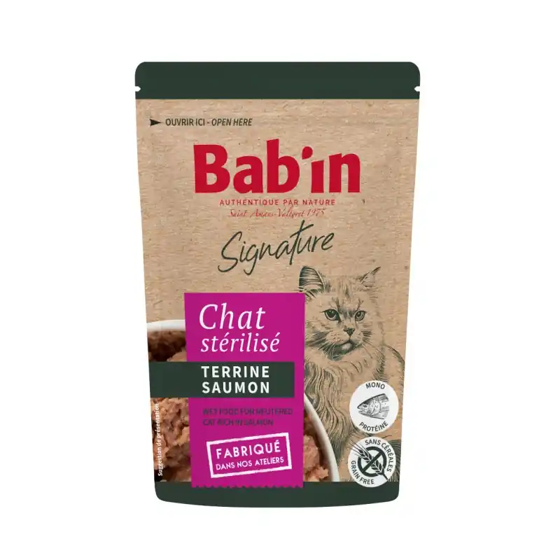 TERRINE CHAT ADULTE SAUMON 80G – BAB‘IN Achetez Aujourd&rsquo;hui