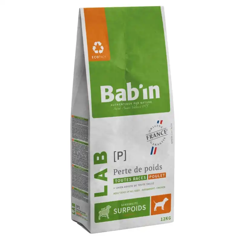 CROQUETTES LAB ADULTE PERTE DE POIDS TOUTES TAILLES 12KG - BAB‘IN Offre Exclusive