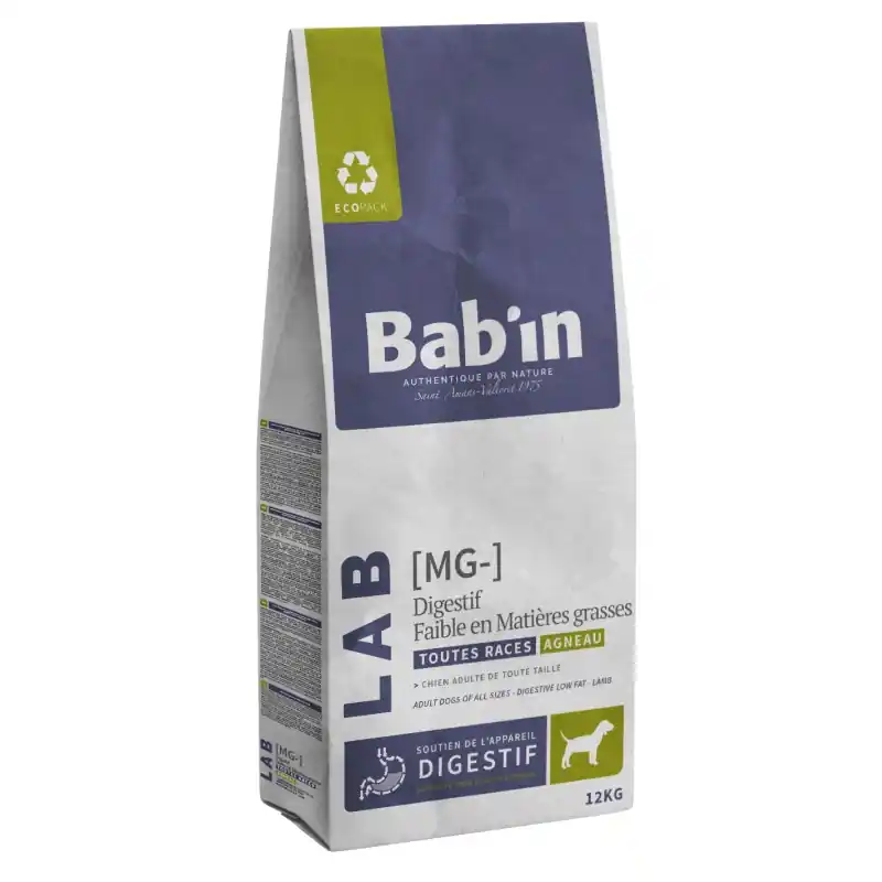 Nouveauté CROQUETTES LAB ADULTE AGNEAU MG TOUTES TAILLES 12KG – BAB‘IN