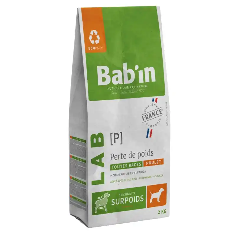 CROQUETTES LAB ADULTE PERTE DE POIDS TOUTES TAILLES 2KG – BAB‘IN Achat Immédiat
