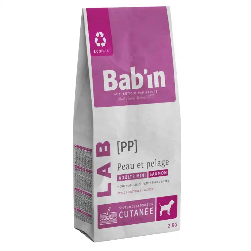 Nouvel Arrivage CROQUETTES LAB MINI ADULTE PEAU & PELAGE SAUMON 2KG – BAB‘IN