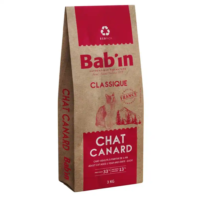 CROQUETTES CLASSIQUE CHAT ADULTE CANARD 3KG – BAB‘IN Réduction